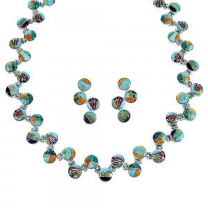 Sterling Silver Whiterock Sunset Multicolor Link Necklace LX113196