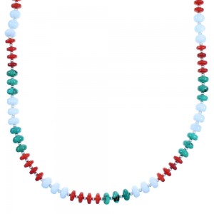 Multicolor Genuine Sterling Silver Bead Necklace RX114276