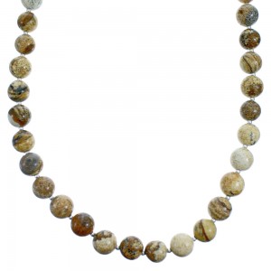 Picture Rock And Genuine Sterling Silver Bead Necklace SX115267