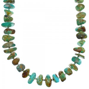 Authentic Sterling Silver Southwest Turquoise Bead Necklace SX115315