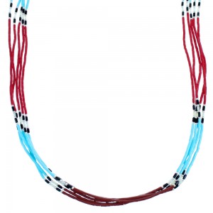 5-Strand Multicolor Sterling Silver Bead Necklace BX116320