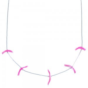 Liquid Sterling SilverAnd Pink Mother Of Pearl Fetish Bird Bead Necklace DX117166