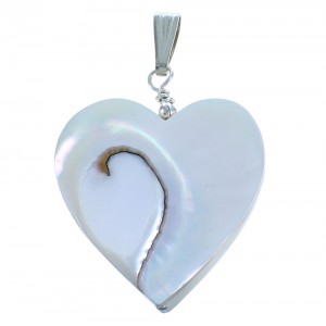 Sterling Silver Mother Of Pearl Heart Pendant DX117873