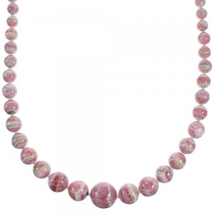 Sterling Silver Rhodochrosite Southwest Bead Necklace RX119195