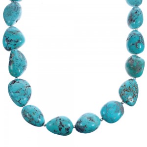 Southwest Turquoise Authentic Sterling Silver Beaded Necklace BX119772