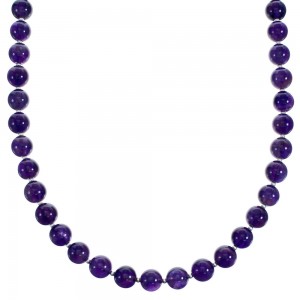 Sterling Silver And Amethyst Southwestern Bead Necklace BX120550