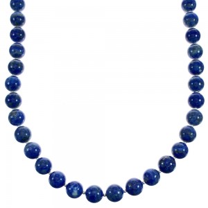 Southwest Genuine Sterling Silver Lapis Bead Necklace BX120533