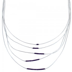Liquid Sterling Silver Sugilite 5-Strand Bead Necklace BX120517