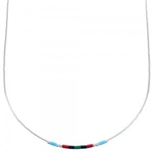 Authentic Hand Strung Liquid Silver & Multicolor Necklace BX120518