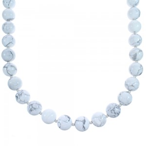 24" Sterling Silver Howlite Bead Necklace KX121120