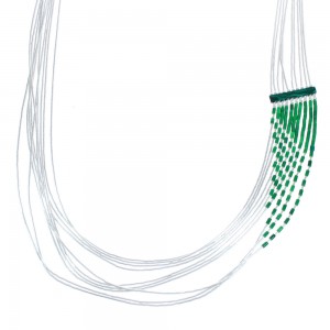 Hand Strung Malachite Liquid Silver Waterfall Necklace KX120909