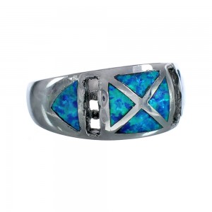 Sterling Silver Southwestern Blue Opal Ring Size 7 MX121600