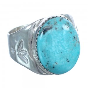 Native American Sterling Silver Turquoise Ring Size 12 AX123072