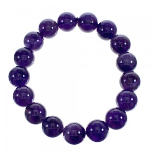 Native American Amethyst Stretch Bead Bracelet JX123418