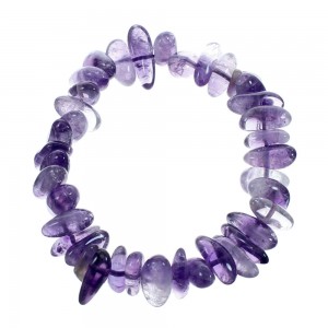 Native American Freeform Amethyst Stretch Bead Bracelet JX123416