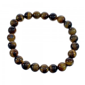 Native American Tiger Eye Stretch Bead Bracelet JX123427