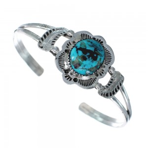 Native American Sterling Silver Turquoise Cuff Bracelet AX124818