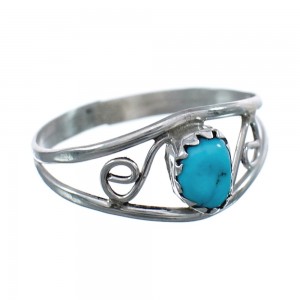 Turquoise Sterling Silver American Indian Ring Size 5-1/4 AX124956