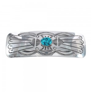 Navajo Sterling Silver Turquoise Hair Barrette AX125156