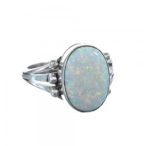 Native American Sterling Silver Opal Ring Size 8-3/4 AX126477