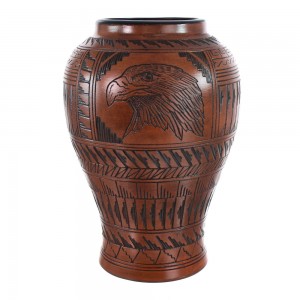 Hand Crafted Eagle Navajo Vase JX125883