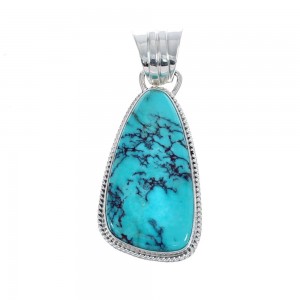 Native American Authentic Turquoise Sterling Silver Pendant JX126652