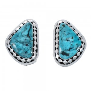 Native American Sterling Silver Turquoise Post Earrings JX126824