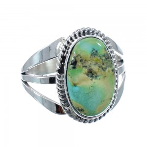Native American Turquoise Sterling Silver Navajo Ring Size 8-1/2 AX128656