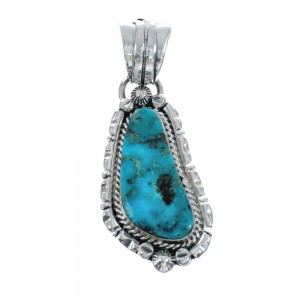 Turquoise Authentic Sterling Silver Navajo Pendant AX128772