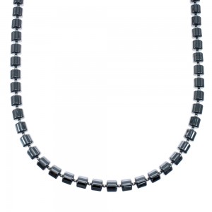 Hematite Genuine Sterling Silver Southwest Bead Necklace JX128481