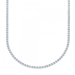 Sterling Silver Cubic Zirconia Necklace JX128554