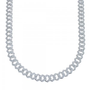 Sterling Silver Cubic Zirconia Chain Necklace JX128546