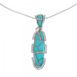 Sterling Silver Turquoise And Opal Inlay Southwestern Italian Snake Chain Necklace Set AX129051