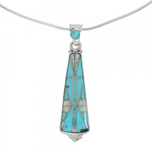 Sterling Silver Turquoise And Opal Inlay Southwestern Italian Snake Chain Necklace Set AX129061