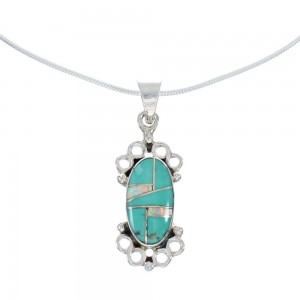 Sterling Silver Turquoise And Opal Inlay Southwestern Italian Snake Chain Necklace Set AX129073