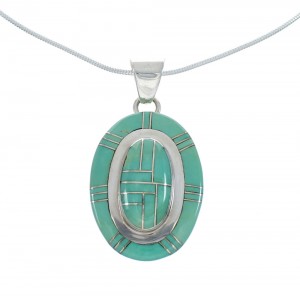 Southwest Turquoise Inlay Sterling Silver Snake Chain Necklace Set JX129195