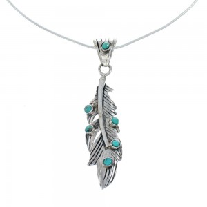 Southwest Turquoise Feather Sterling Silver Snake Chain Necklace Set JX129181