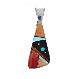 Native American Multicolor Sterling Silver Pendant AX129387