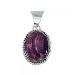 Native American Purple Oyster Sterling Silver Pendant AX129853