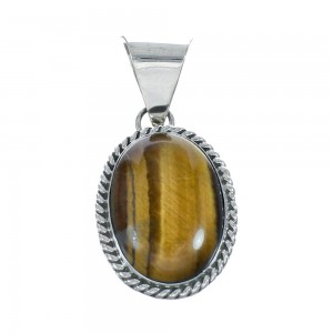 Native American Tiger Eye Sterling Silver Pendant AX129867