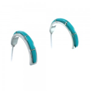 Sterling Silver Southwest Turquoise Post Hoop Earrings JX129630