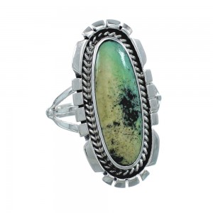 Native American Sterling Silver Turquoise Ring Size 6-3/4 AX130156