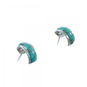 Sterling Silver Southwest Turquoise Post Hoop Earrings JX129958