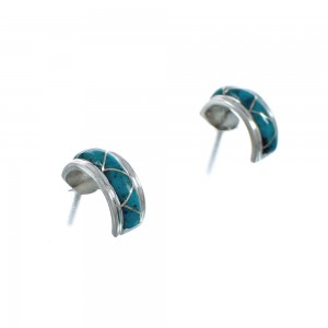 Sterling Silver Southwest Turquoise Post Hoop Earrings JX129959