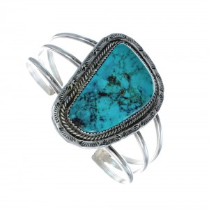 Sterling Silver Turquoise Navajo Cuff Bracelet JX130324