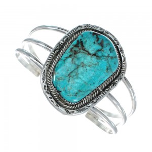 Sterling Silver Turquoise Navajo Cuff Bracelet JX130329