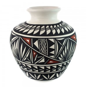 Hand Crafted Acoma Pottery By Artist Lindsey Poncho JX130381