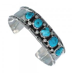 Native American Navajo Turquoise Sterling Silver Cuff Bracelet JX130583