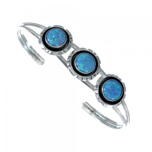 Native American Navajo Opal Sterling Silver Cuff Bracelet JX130700