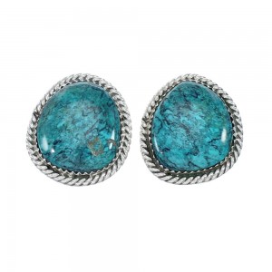 Native American Sterling Silver Turquoise Post Earrings JX130948